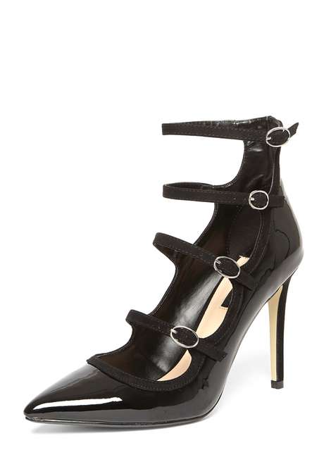 Black Patent 'Bella' Court Shoes